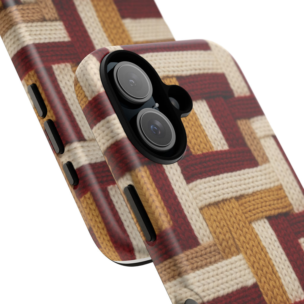 Yarn Pattern Phone Case Cozy Knit Texture Smartphone Protective Cover Elegant Design Mobile Device Cases for Samsung iPhone Pixel Models