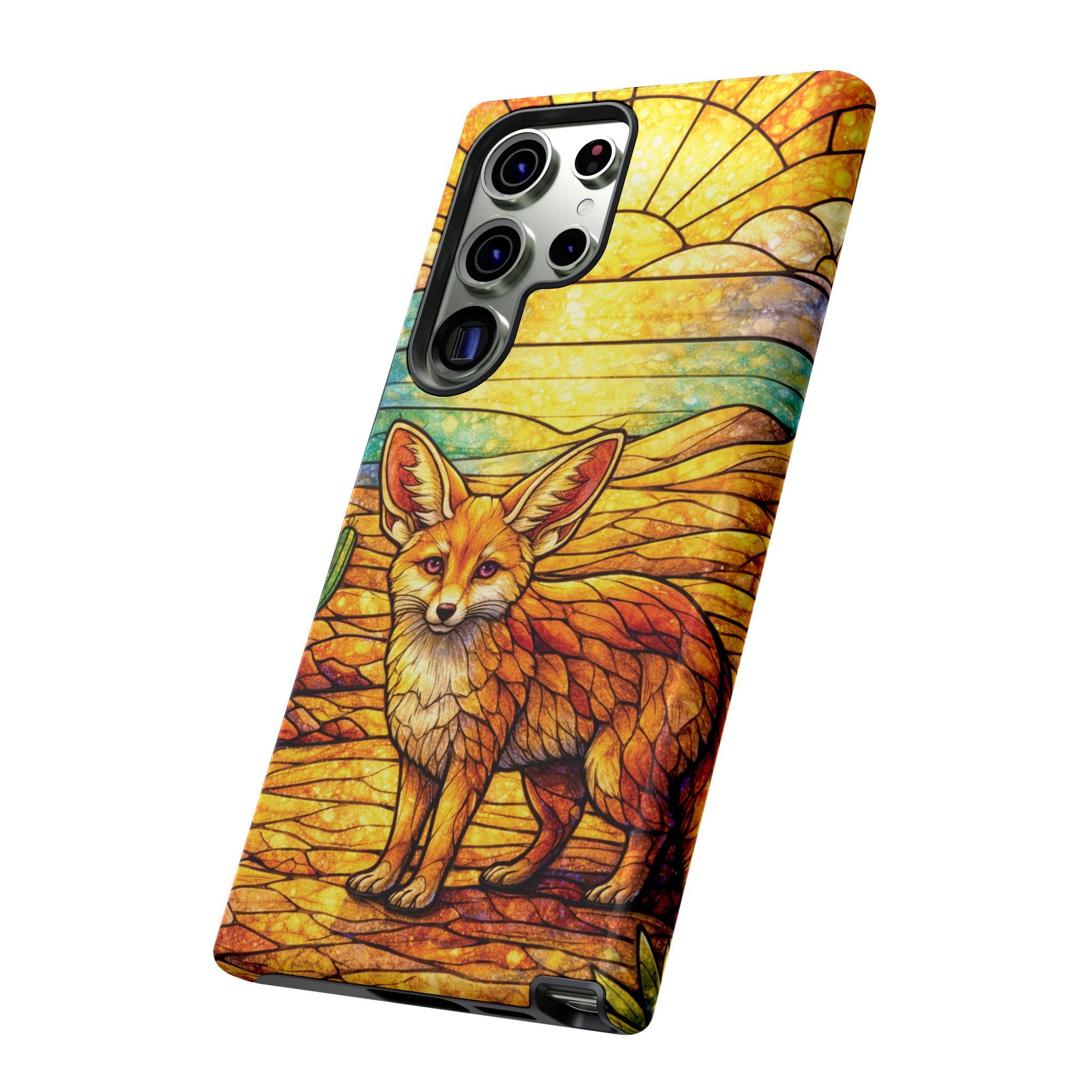 Desert Fox Stained Glass Phone Case — Galaxy & iPhone Pixel Compatible