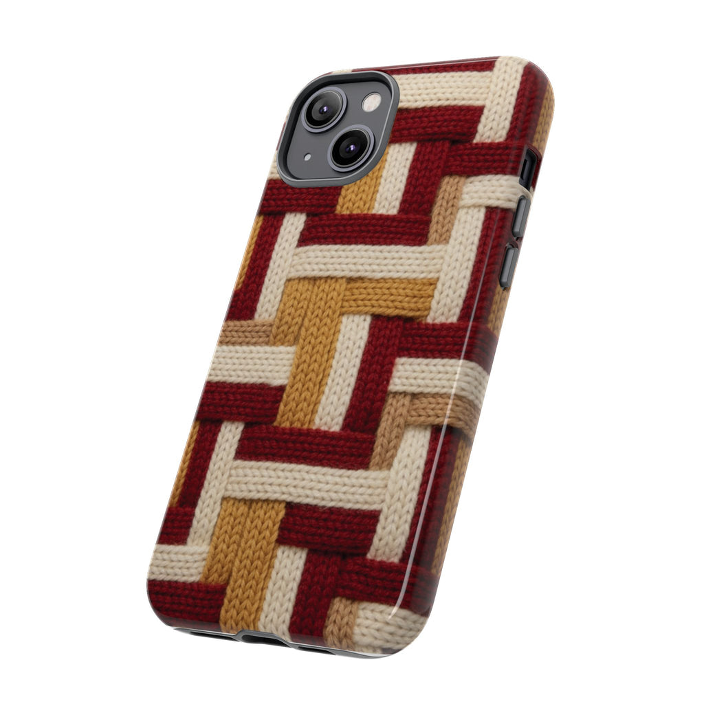 Yarn Pattern Phone Case Cozy Knit Texture Smartphone Protective Cover Elegant Design Mobile Device Cases for Samsung iPhone Pixel Models