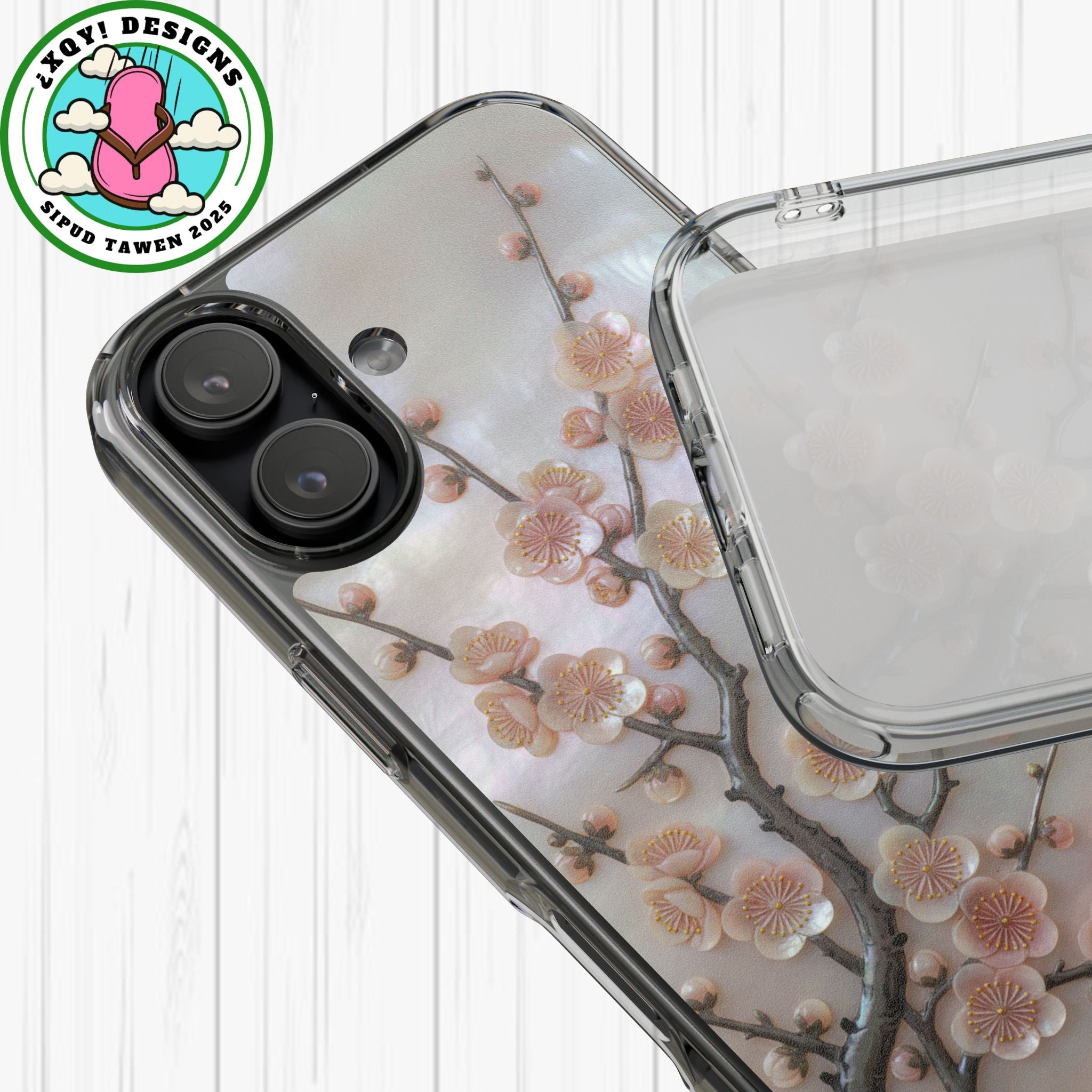 Mother of Pearl Plum Blossom Art Phone Case Nacre Flower Wall Decor Design Iridescent Shell Art Inlay Shimmering Spring Panel Floral Cover