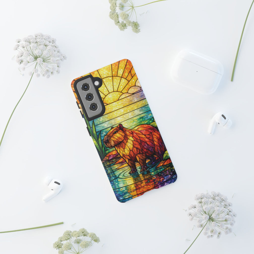 Capybara Stained Glass Galaxy Phone Case — "Tough Cases"