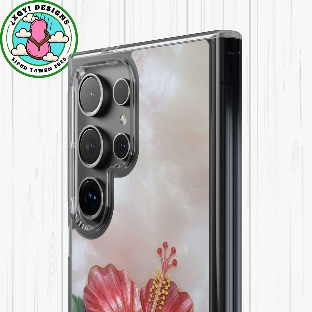 Unique Red flower art Phone Case Floral relief carving Red hibiscus sculpture Decorative tropical flower decor vibrant artistic