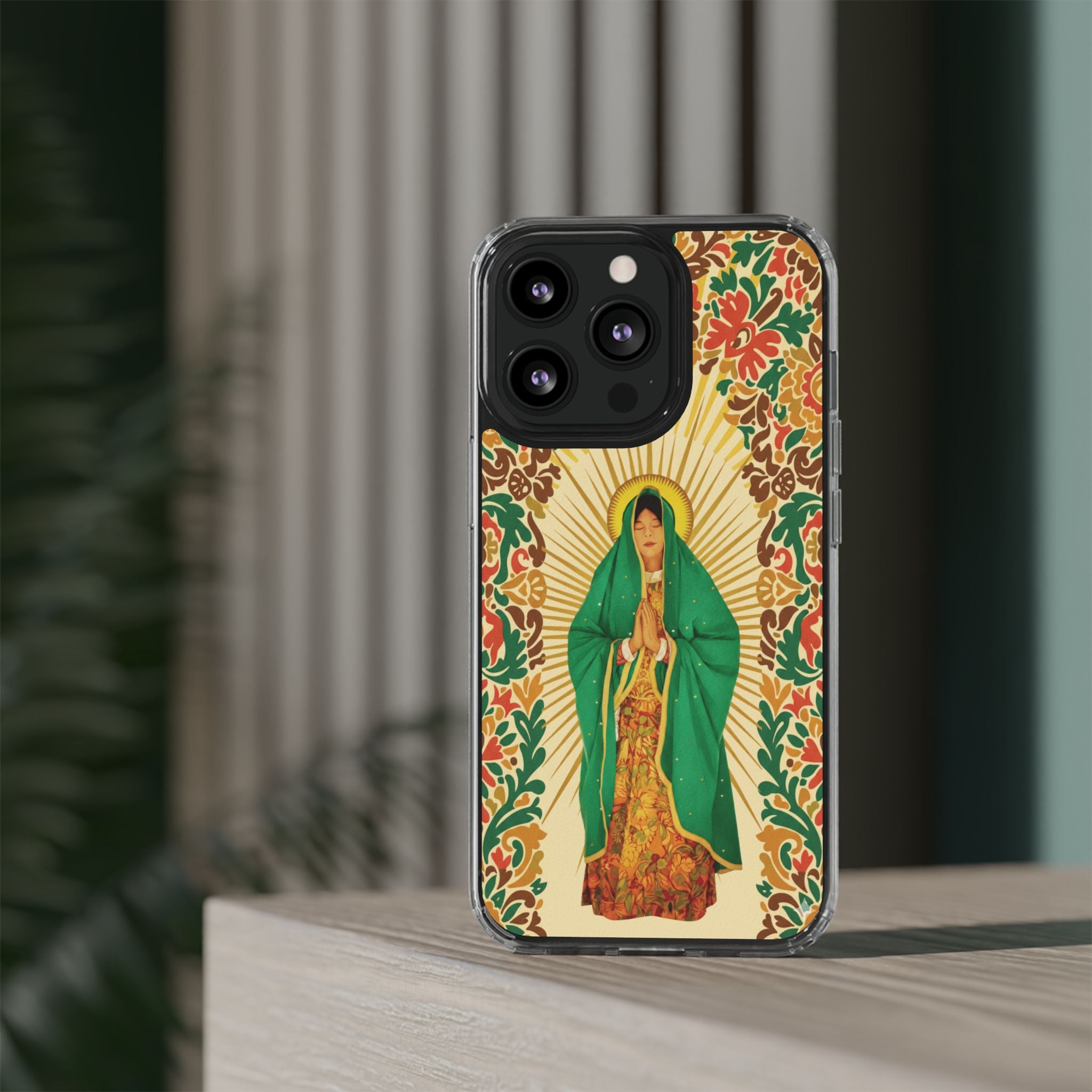 Virgin of Guadalupe Phone Case — Cut-Paper Style Religious Christian iPhone Samsung Pixel